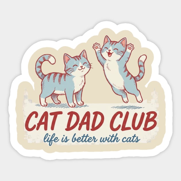 CAT DAD CLUB Cats Men Sticker by ArtistTee ⭐⭐⭐⭐⭐